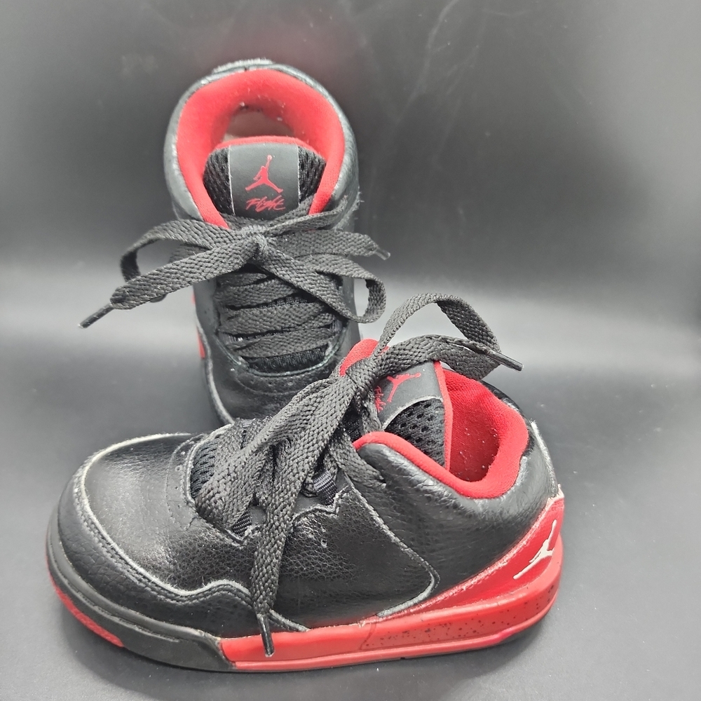 Nike Flight 2014 Jordan Orgin 2 Black Red Leather 705162-016 Toddler US 8C